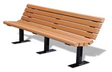 outdoor bench with back