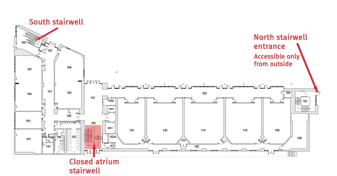 Diagram showing open stairwell as outlined above